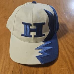 Vintage Kati Hat Cap Strap Back Blue White H Embroidered Lightning Mens 90s